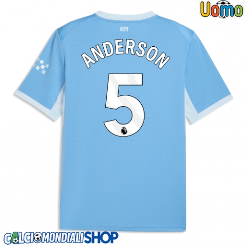 Maglie da calcio Manchester City Elliot Anderson #5 Prima Maglia 2026-27 Manica Corta